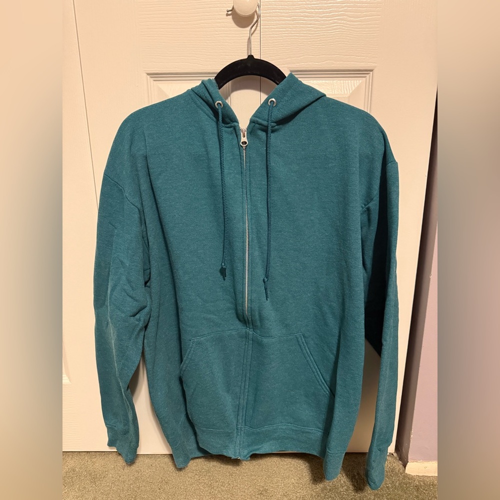 Fruit of the Loom Men's Zip-Up Sweater in Teal